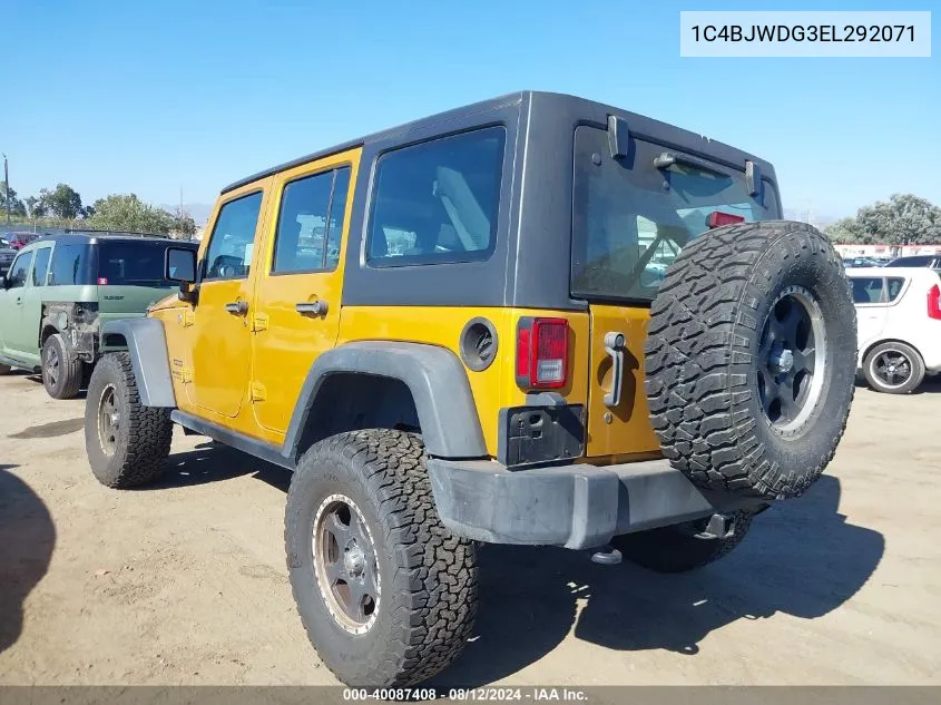 2014 Jeep Wrangler Unlimited Sport VIN: 1C4BJWDG3EL292071 Lot: 40087408