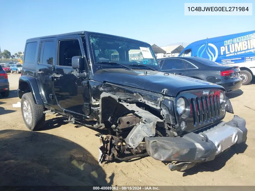 2014 Jeep Wrangler Unlimited Sahara VIN: 1C4BJWEG0EL271984 Lot: 40089362