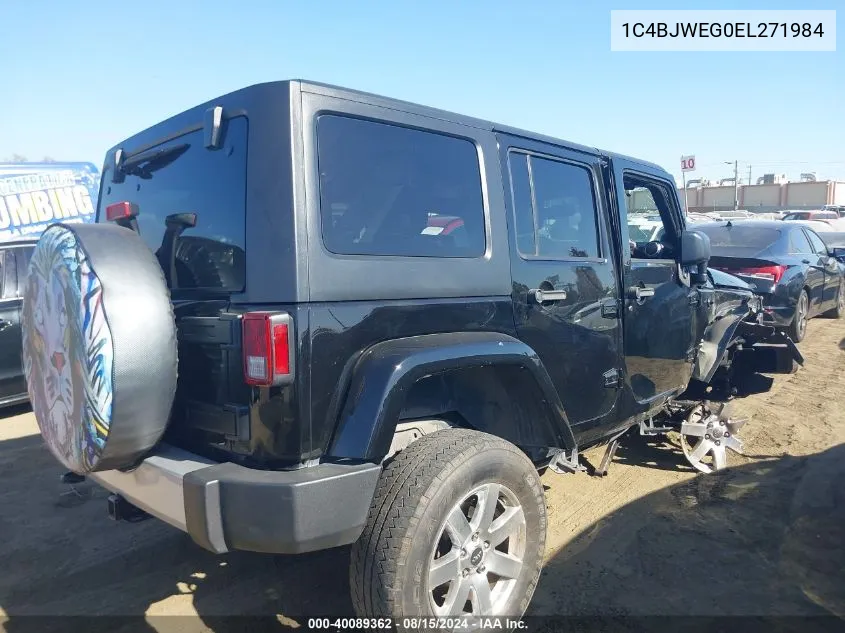 2014 Jeep Wrangler Unlimited Sahara VIN: 1C4BJWEG0EL271984 Lot: 40089362