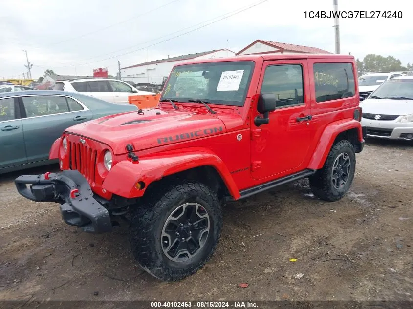 2014 Jeep Wrangler Rubicon X VIN: 1C4BJWCG7EL274240 Lot: 40102463