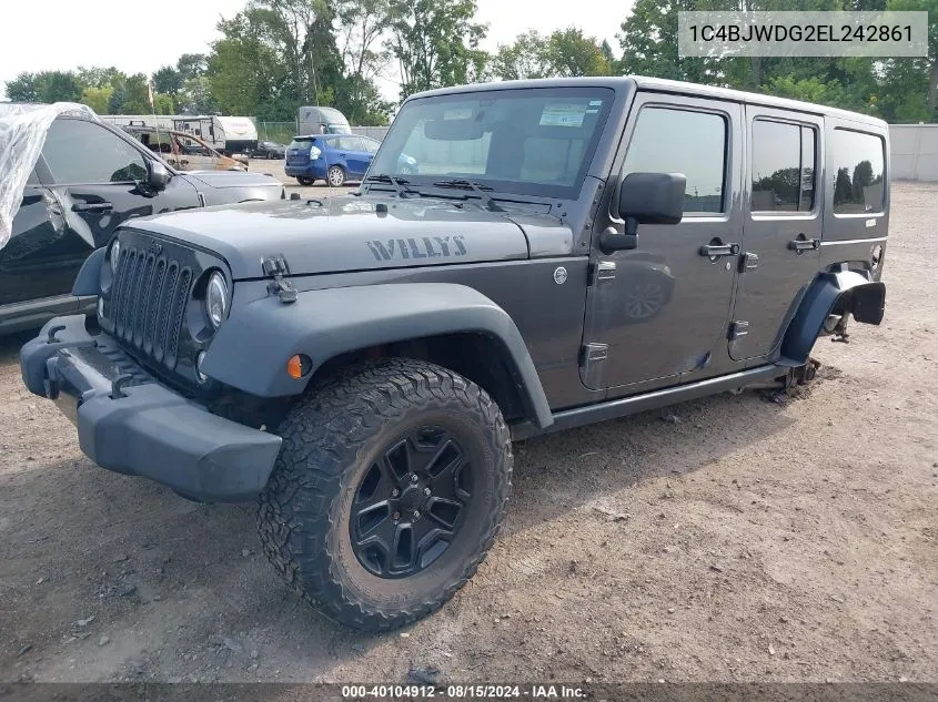 2014 Jeep Wrangler Unlimited Sport VIN: 1C4BJWDG2EL242861 Lot: 40104912