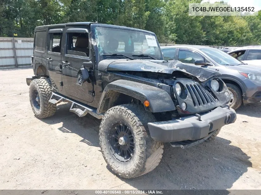 2014 Jeep Wrangler Unlimited Sahara VIN: 1C4BJWEG0EL135452 Lot: 40106548