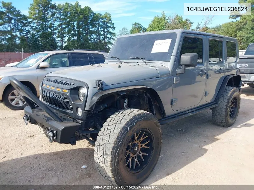 2014 Jeep Wrangler Unlimited Sahara VIN: 1C4BJWEG1EL236824 Lot: 40123737