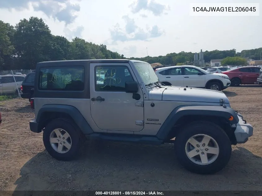 2014 Jeep Wrangler Sport VIN: 1C4AJWAG1EL206045 Lot: 40128801