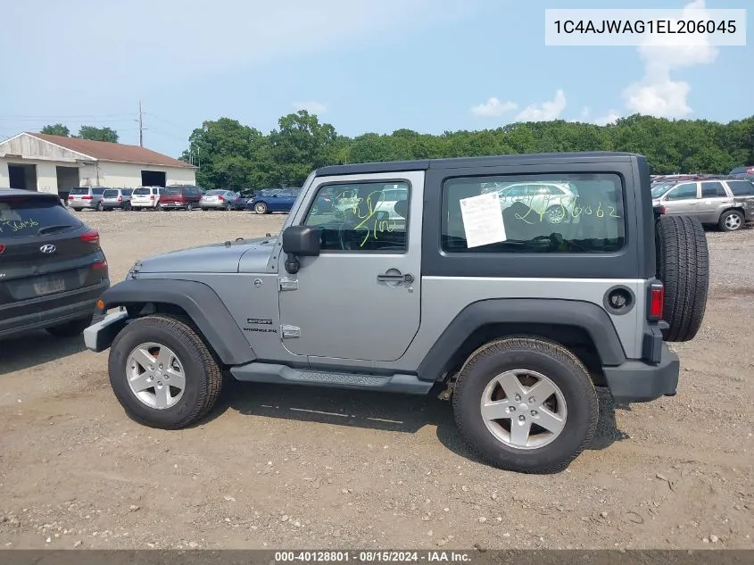 2014 Jeep Wrangler Sport VIN: 1C4AJWAG1EL206045 Lot: 40128801