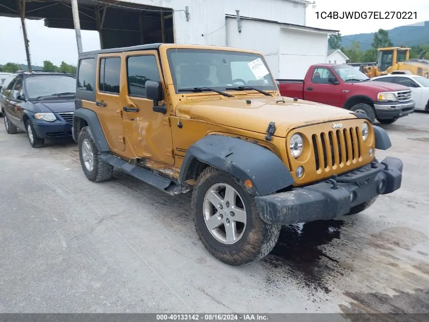 1C4BJWDG7EL270221 2014 Jeep Wrangler Unlimited Sport