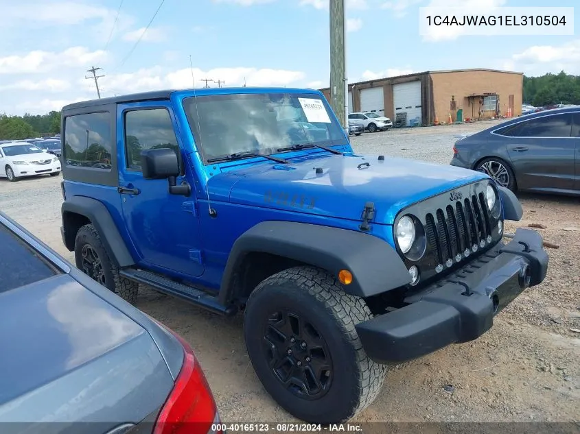 2014 Jeep Wrangler Willys Wheeler VIN: 1C4AJWAG1EL310504 Lot: 40165123