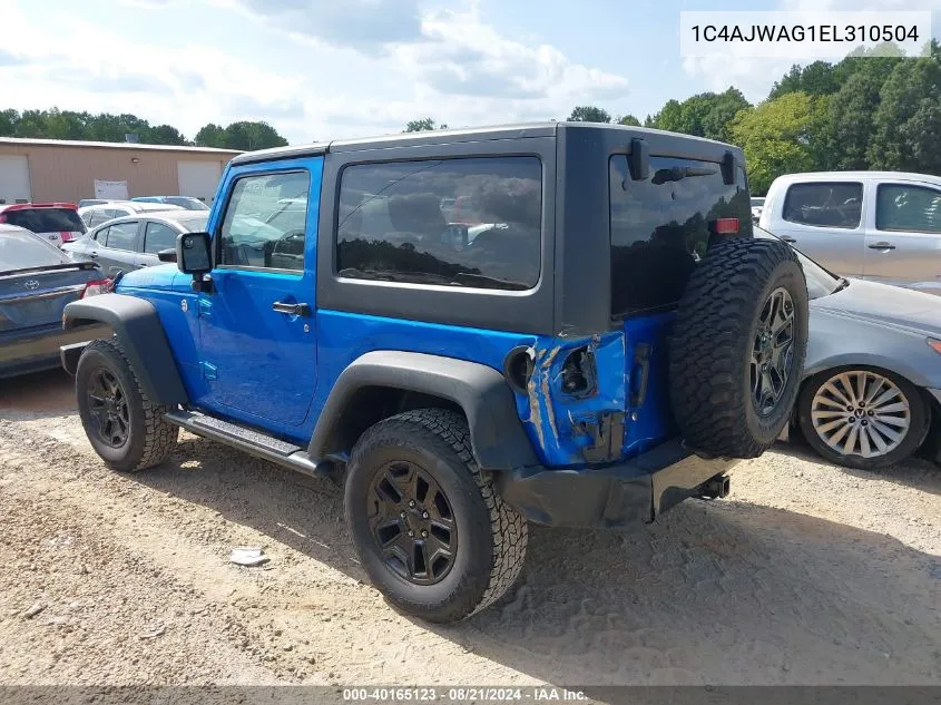 2014 Jeep Wrangler Willys Wheeler VIN: 1C4AJWAG1EL310504 Lot: 40165123