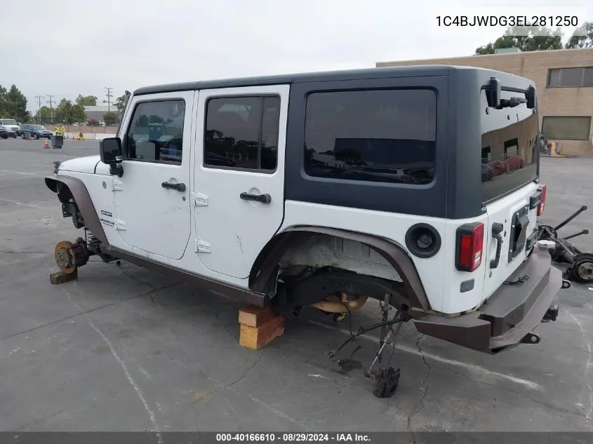 2014 Jeep Wrangler Unlimited Sport VIN: 1C4BJWDG3EL281250 Lot: 40166610