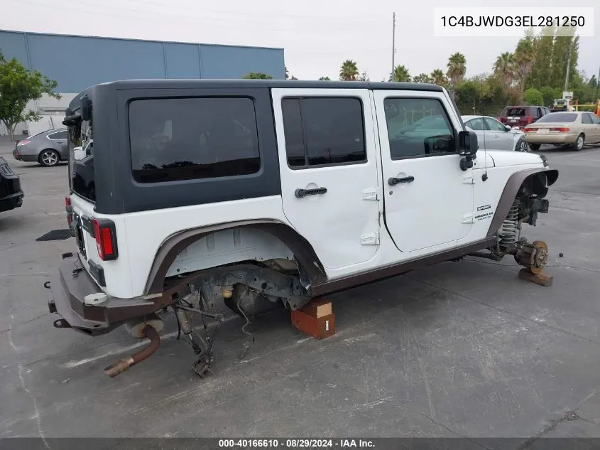 2014 Jeep Wrangler Unlimited Sport VIN: 1C4BJWDG3EL281250 Lot: 40166610