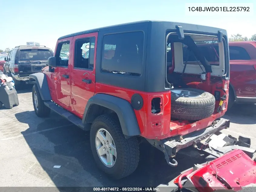 2014 Jeep Wrangler Unlimited Sport VIN: 1C4BJWDG1EL225792 Lot: 40174672