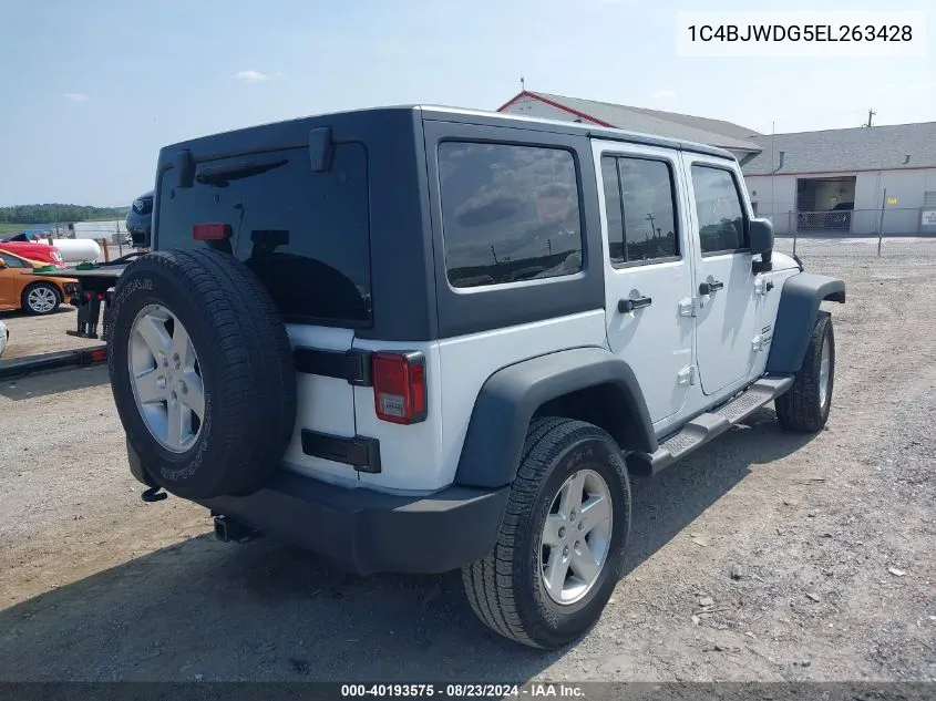 2014 Jeep Wrangler Unlimited Sport VIN: 1C4BJWDG5EL263428 Lot: 40193575