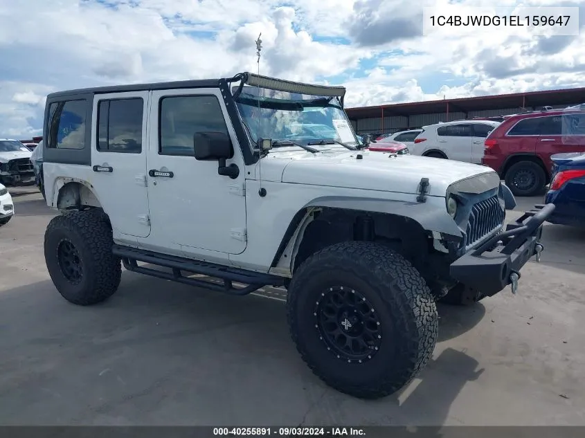 2014 Jeep Wrangler Unlimited Sport VIN: 1C4BJWDG1EL159647 Lot: 40255891