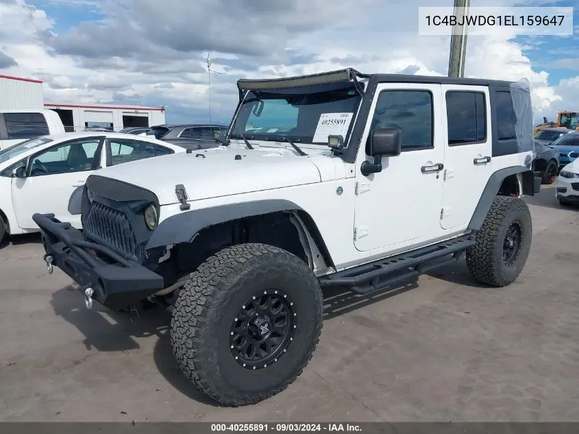 1C4BJWDG1EL159647 2014 Jeep Wrangler Unlimited Sport