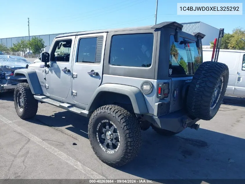 2014 Jeep Wrangler Unlimited Sport VIN: 1C4BJWDGXEL325292 Lot: 40263684