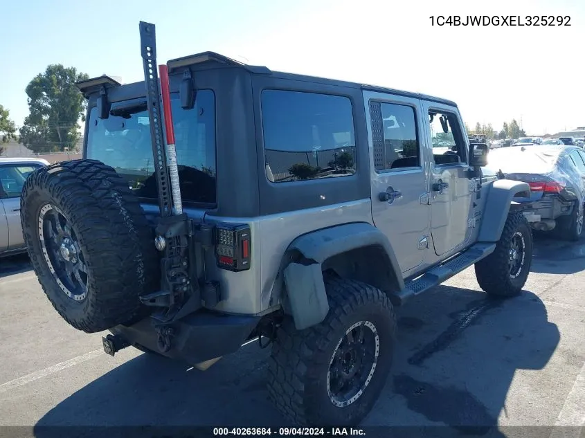 1C4BJWDGXEL325292 2014 Jeep Wrangler Unlimited Sport