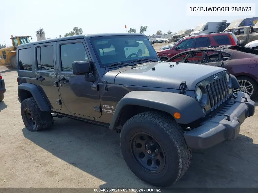 2014 Jeep Wrangler Unlimited Sport VIN: 1C4BJWDG0EL288673 Lot: 40269921