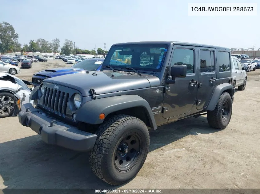 2014 Jeep Wrangler Unlimited Sport VIN: 1C4BJWDG0EL288673 Lot: 40269921