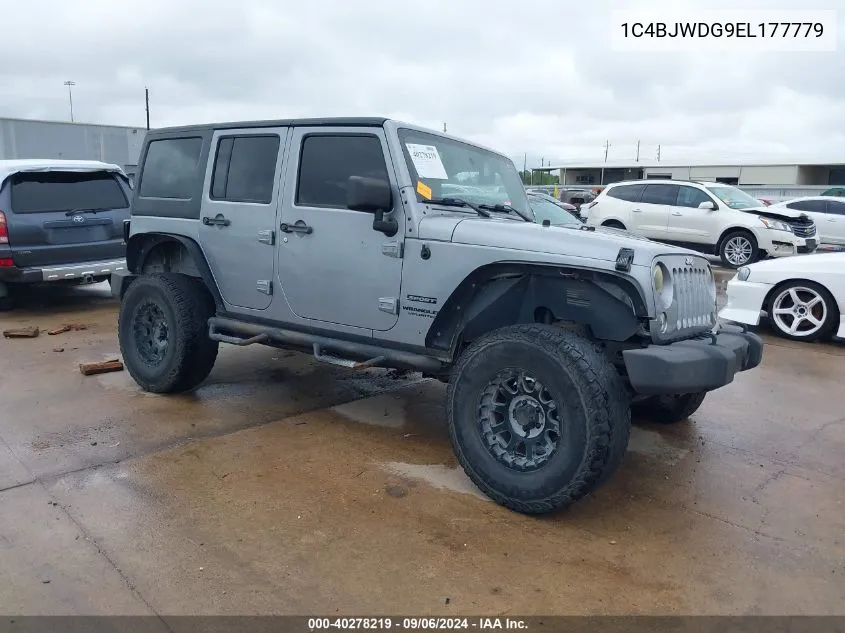 2014 Jeep Wrangler Unlimited Sport VIN: 1C4BJWDG9EL177779 Lot: 40278219