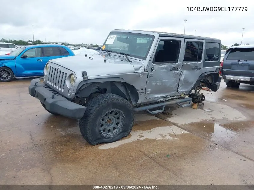 2014 Jeep Wrangler Unlimited Sport VIN: 1C4BJWDG9EL177779 Lot: 40278219