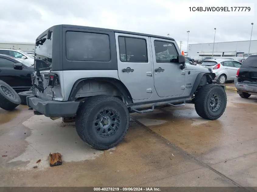 2014 Jeep Wrangler Unlimited Sport VIN: 1C4BJWDG9EL177779 Lot: 40278219