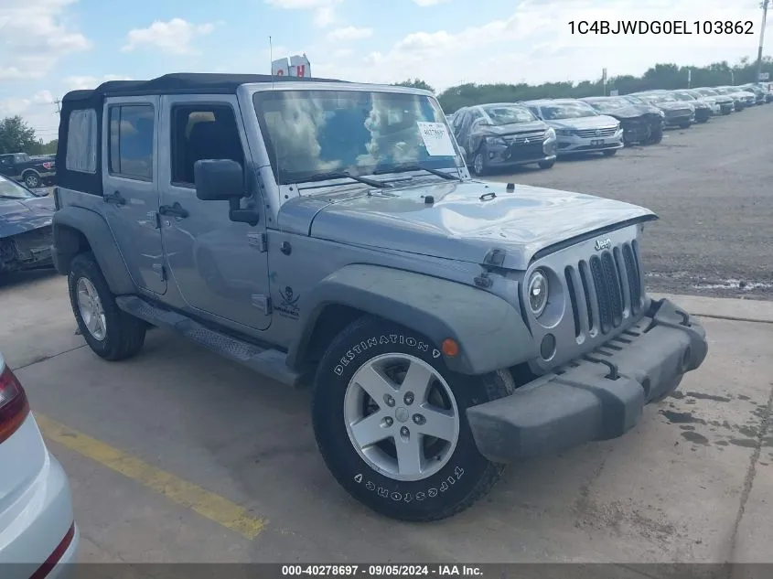 2014 Jeep Wrangler Unlimited Sport VIN: 1C4BJWDG0EL103862 Lot: 40278697