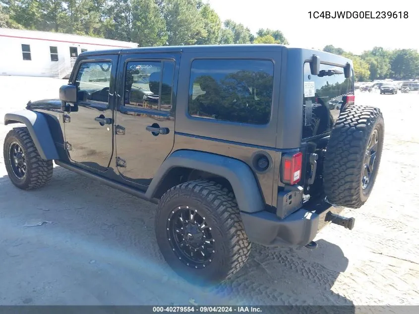 1C4BJWDG0EL239618 2014 Jeep Wrangler Unlimited Sport