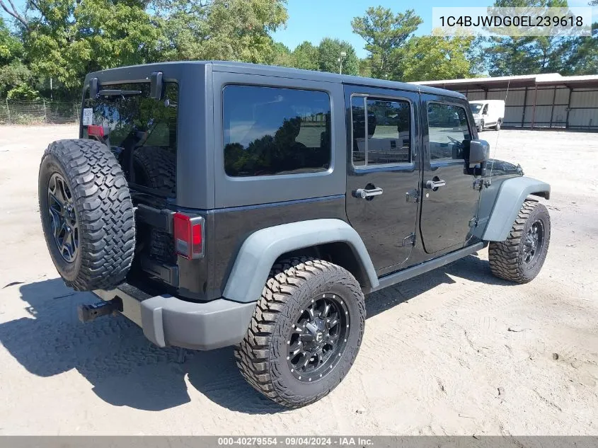 2014 Jeep Wrangler Unlimited Sport VIN: 1C4BJWDG0EL239618 Lot: 40279554