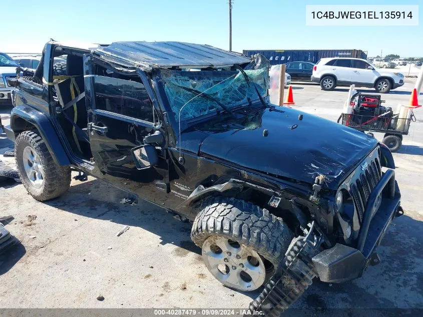 2014 Jeep Wrangler Unlimited Sahara VIN: 1C4BJWEG1EL135914 Lot: 40287479