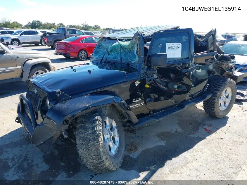 2014 Jeep Wrangler Unlimited Sahara VIN: 1C4BJWEG1EL135914 Lot: 40287479