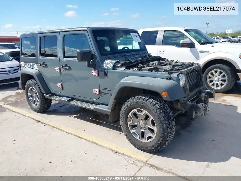 2014 Jeep Wrangler Unlimited Sport VIN: 1C4BJWDG8EL217074 Lot: 40308219