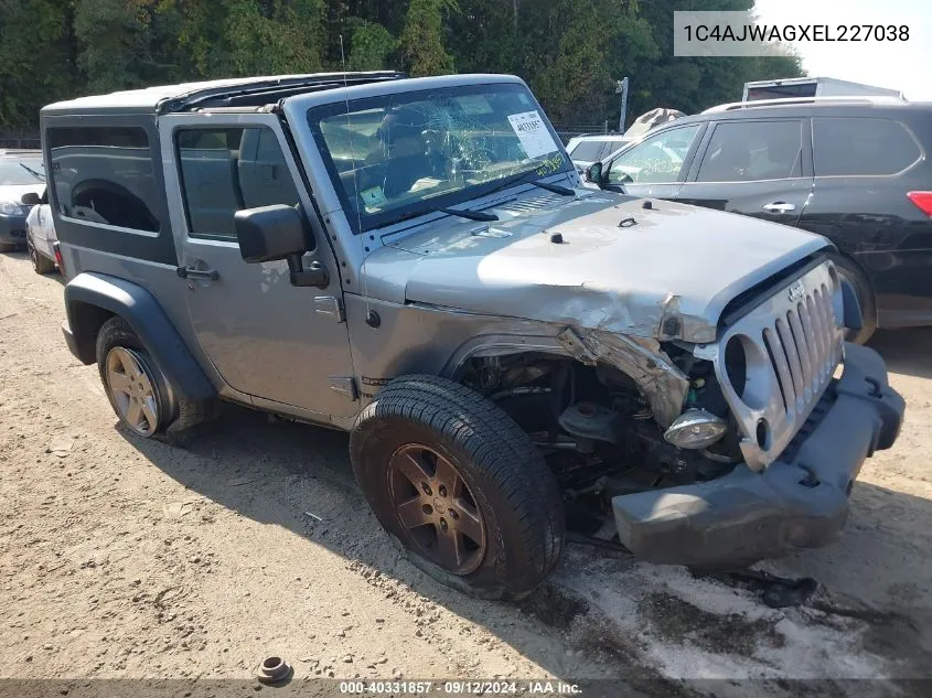 2014 Jeep Wrangler Sport VIN: 1C4AJWAGXEL227038 Lot: 40331857