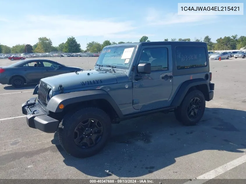 2014 Jeep Wrangler Willys Wheeler VIN: 1C4AJWAG4EL215421 Lot: 40347688