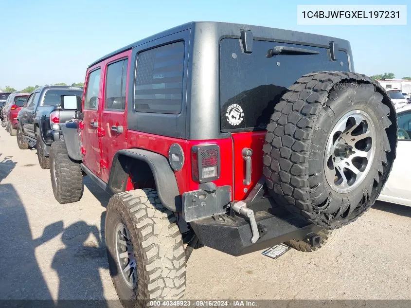 2014 Jeep Wrangler Unlimited Rubicon VIN: 1C4BJWFGXEL197231 Lot: 40349923