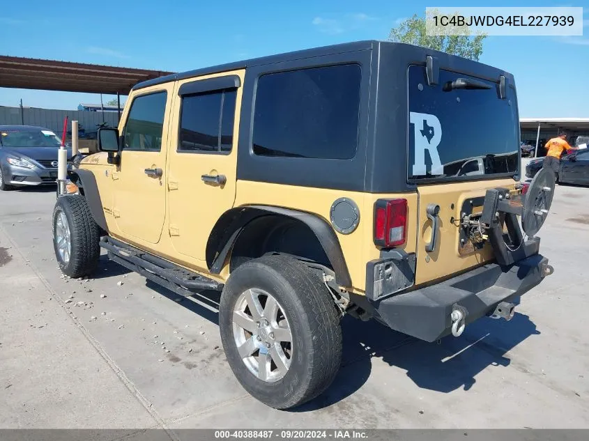 2014 Jeep Wrangler Unlimited Sport VIN: 1C4BJWDG4EL227939 Lot: 40388487