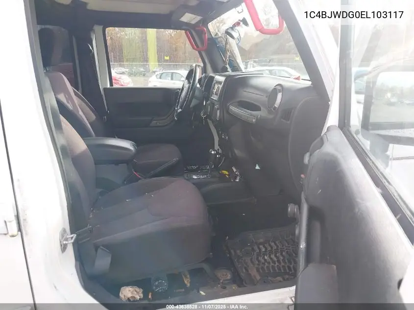 1C4BJWDG0EL103117 2014 Jeep Wrangler Unlimited Sport