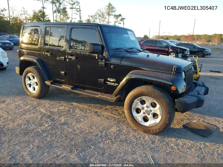 1C4BJWEG2EL305407 2014 Jeep Wrangler Unlimited Sahara