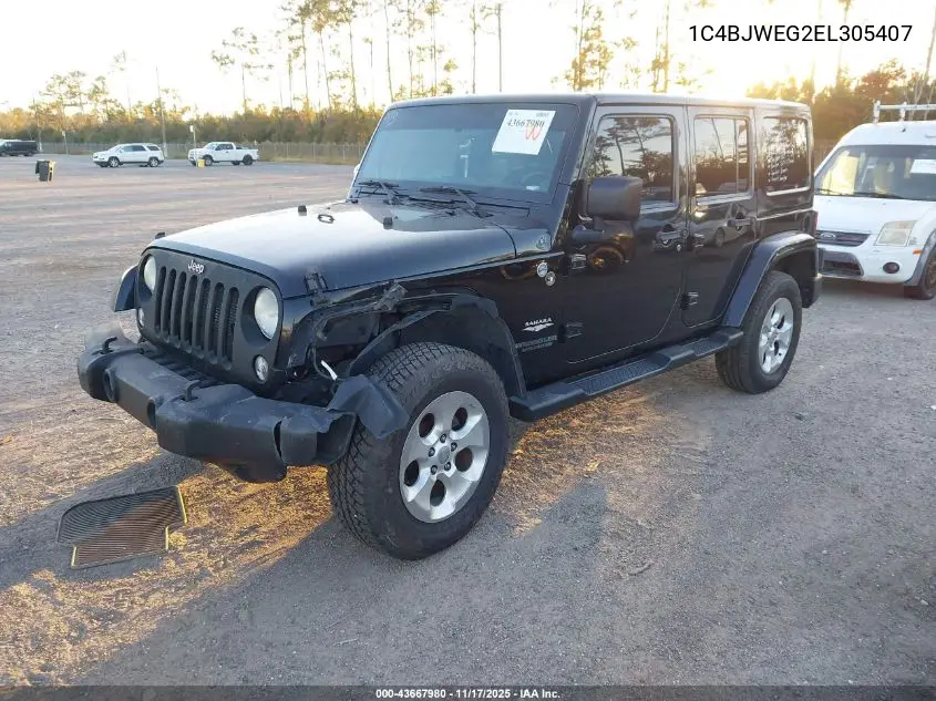 1C4BJWEG2EL305407 2014 Jeep Wrangler Unlimited Sahara