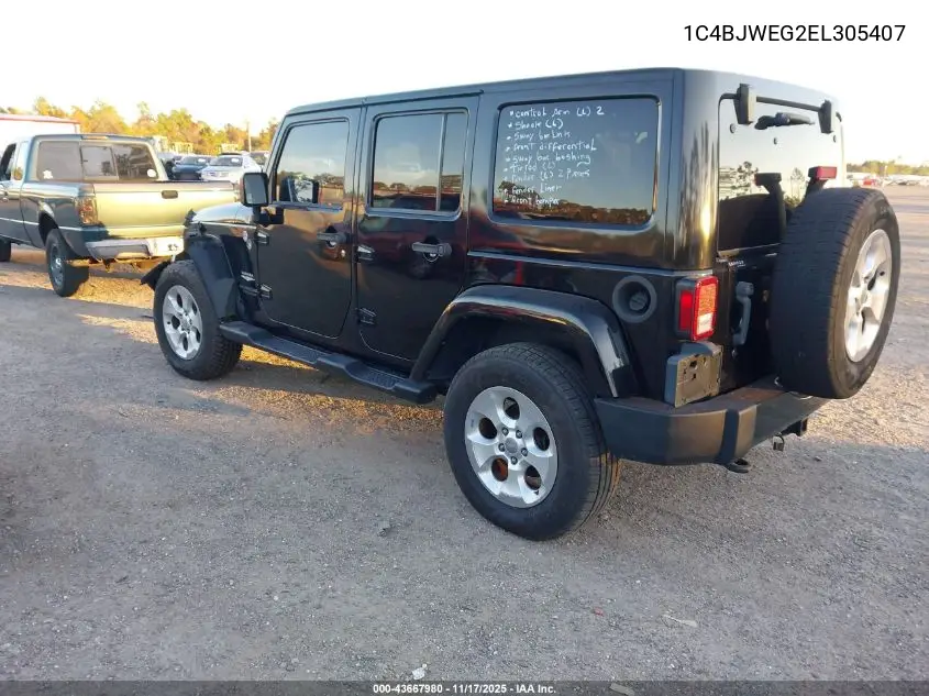 1C4BJWEG2EL305407 2014 Jeep Wrangler Unlimited Sahara