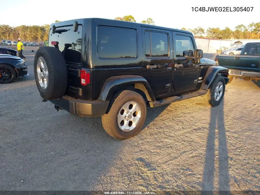 1C4BJWEG2EL305407 2014 Jeep Wrangler Unlimited Sahara