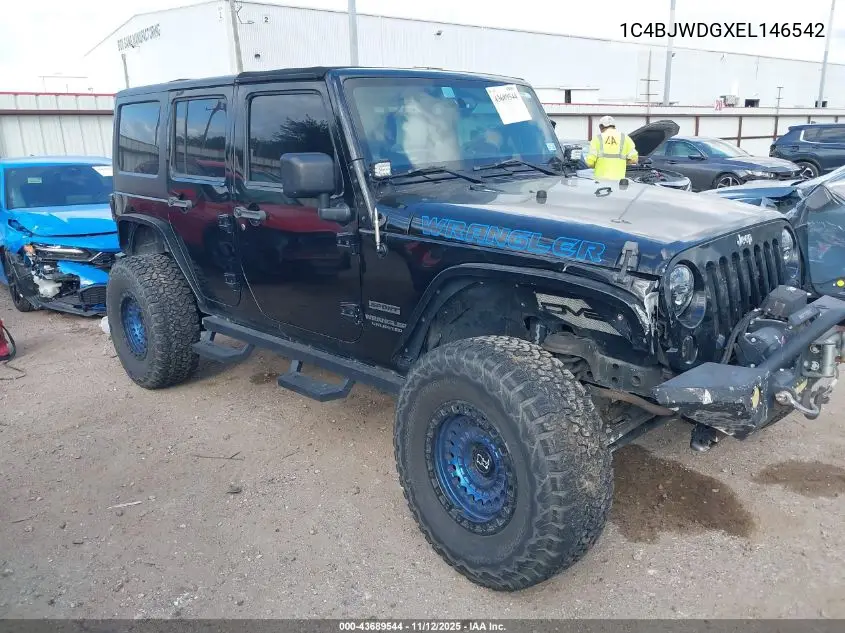 1C4BJWDGXEL146542 2014 Jeep Wrangler Unlimited Sport