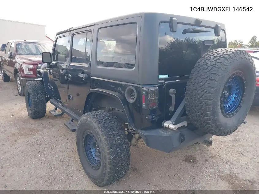 1C4BJWDGXEL146542 2014 Jeep Wrangler Unlimited Sport