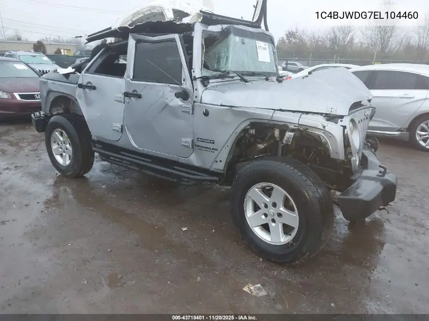 1C4BJWDG7EL104460 2014 Jeep Wrangler Unlimited Sport