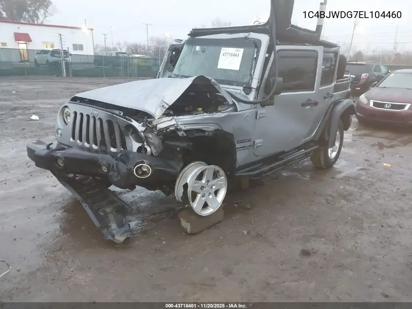 1C4BJWDG7EL104460 2014 Jeep Wrangler Unlimited Sport