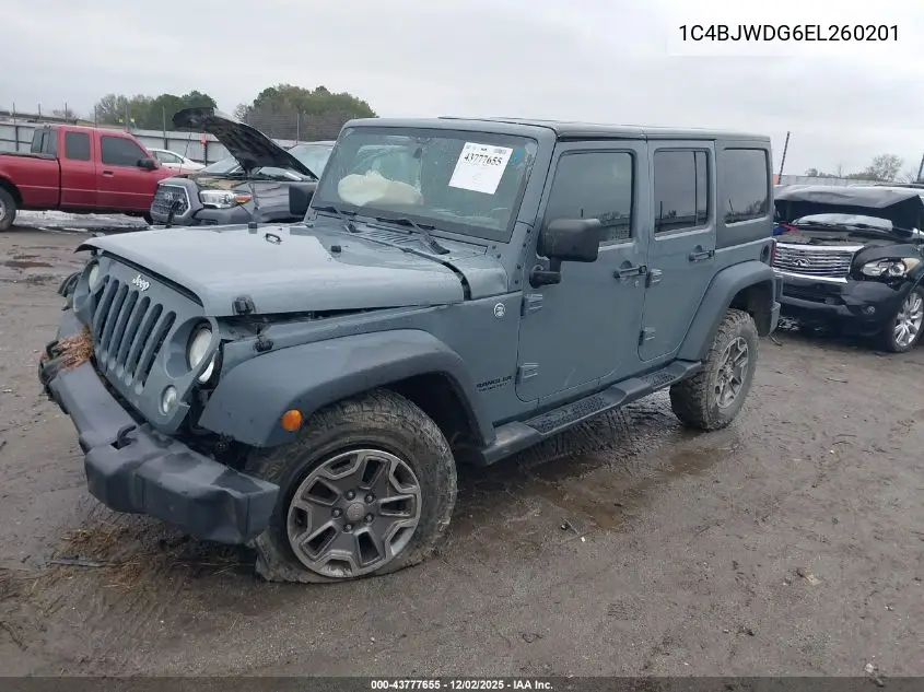 1C4BJWDG6EL260201 2014 Jeep Wrangler Unlimited Sport