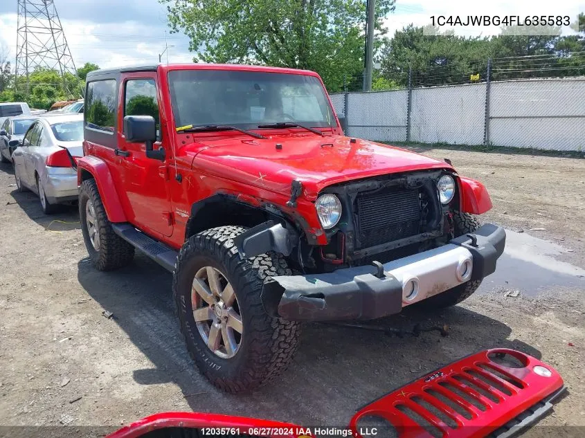 2015 Jeep Wrangler Sahara VIN: 1C4AJWBG4FL635583 Lot: 12035761