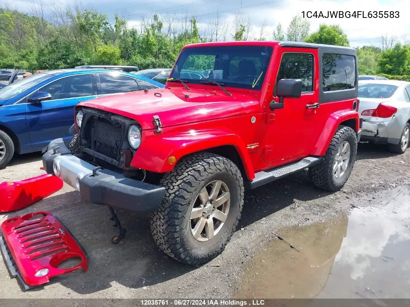 2015 Jeep Wrangler Sahara VIN: 1C4AJWBG4FL635583 Lot: 12035761