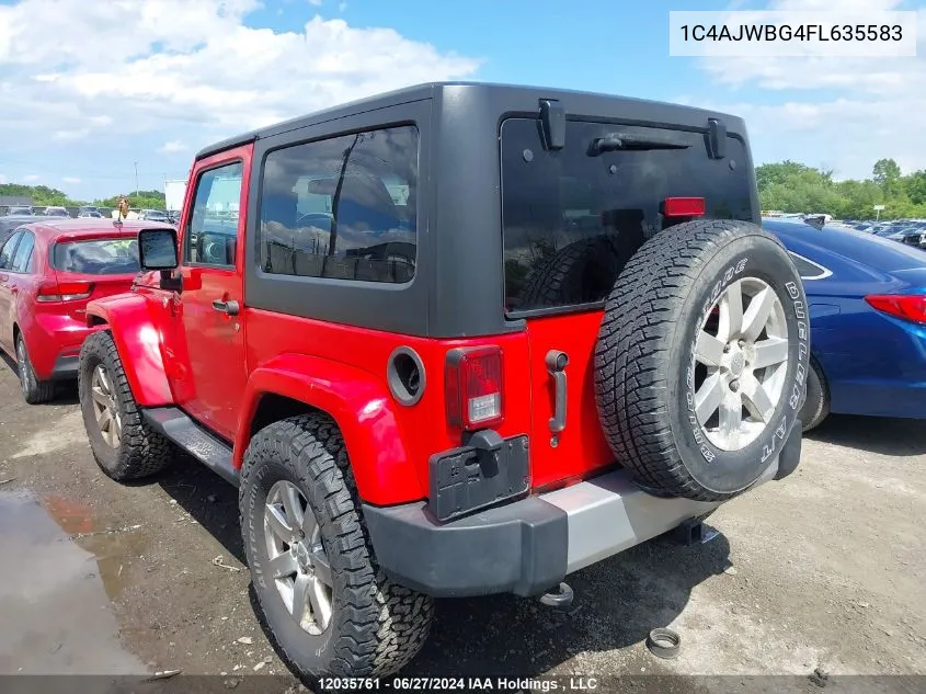 2015 Jeep Wrangler Sahara VIN: 1C4AJWBG4FL635583 Lot: 12035761