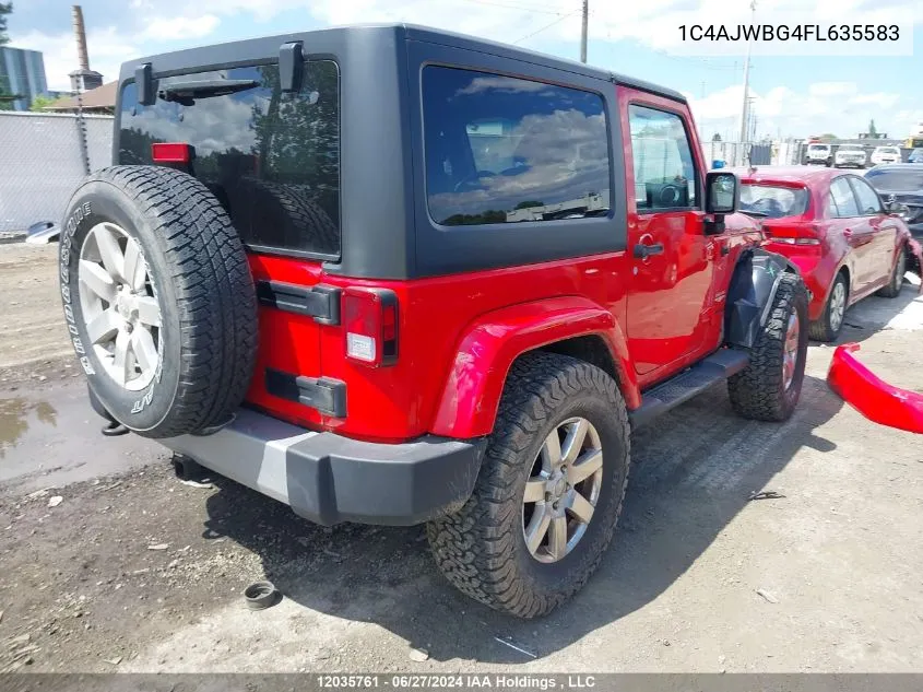 2015 Jeep Wrangler Sahara VIN: 1C4AJWBG4FL635583 Lot: 12035761