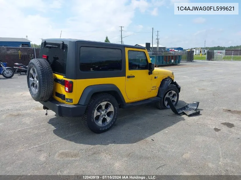 2015 Jeep Tj VIN: 1C4AJWAG0FL599621 Lot: 12043919